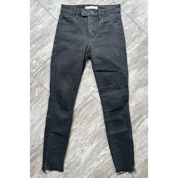 Hidden Denim - Hidden Jeans Women's 24 Black Skinny Jeans High Rise Zip Ankle Raw Hem 0033